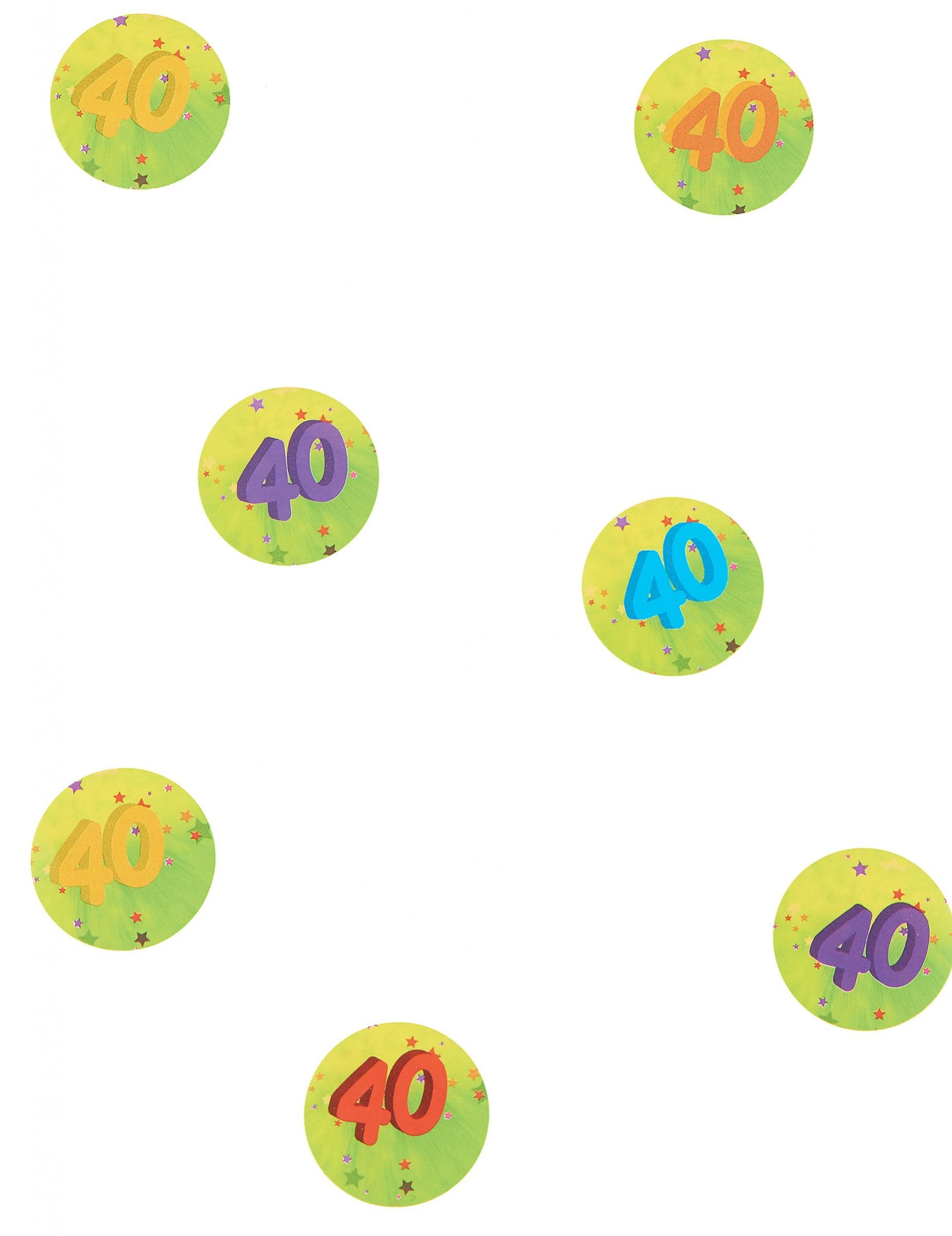 Množični konfeti za 40. rojstni dan v več barvah