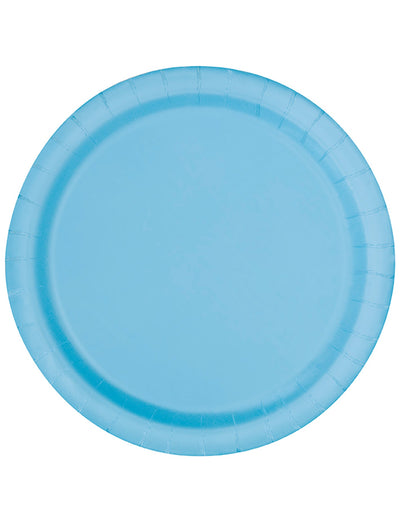 Assiettes en carton bleu pastel pour fête bleu ciel