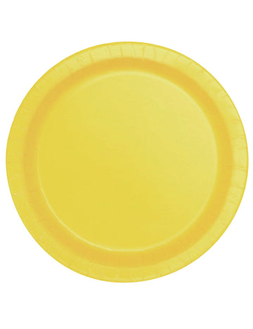 Assiettes en carton jaune clair