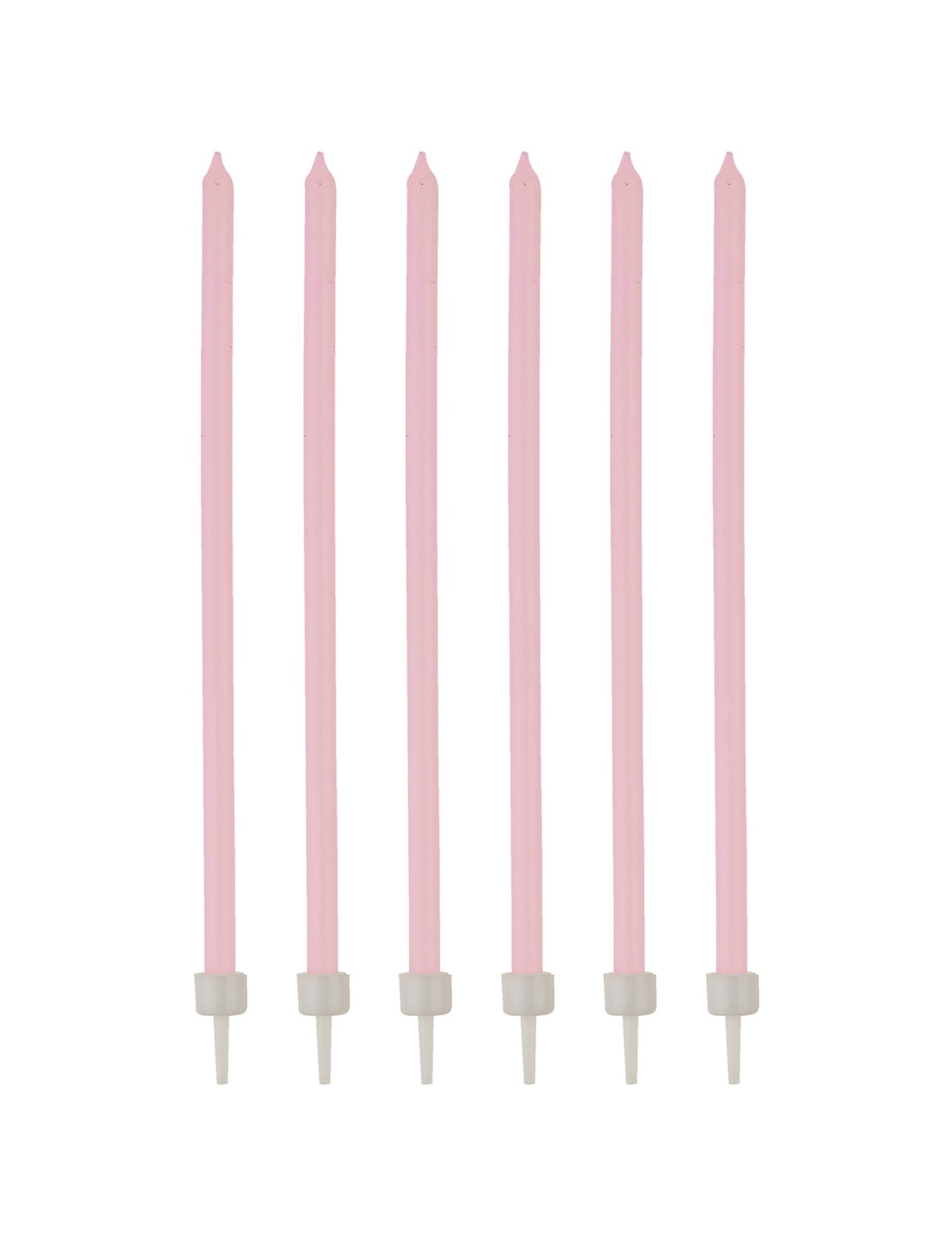 16 fino roza roza sveče z bobmi 12 cm