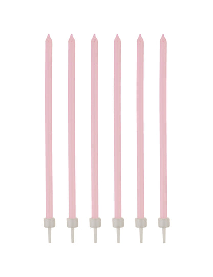 16 fino roza roza sveče z bobmi 12 cm