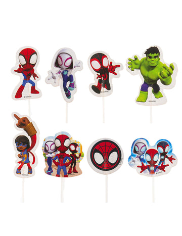 16 Spidey in Friends Paper Cake Toppers