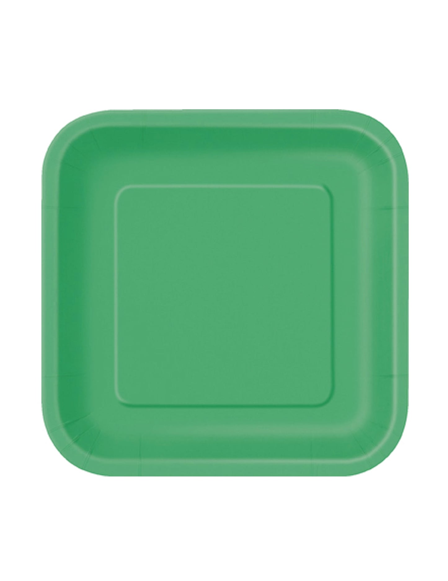 Assiettes en carton vert émeraude pour fête carrées