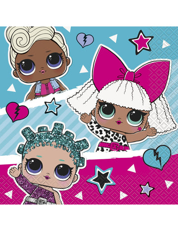 16 majhnih papirnatih brisač lol presenečenje 25 x 25 cm