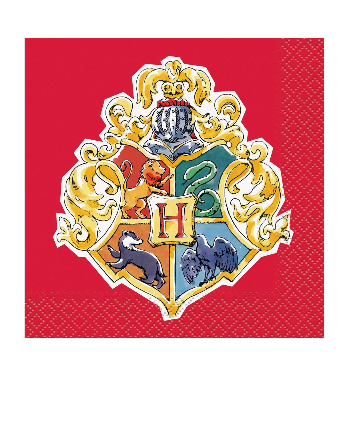 Serviete Harry Potter za zabavo rdeča z grbom Bradavičarke