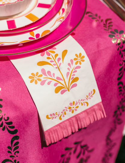 16 papirnatih serviet z resicami Pink Limonada 20 x 40 cm
