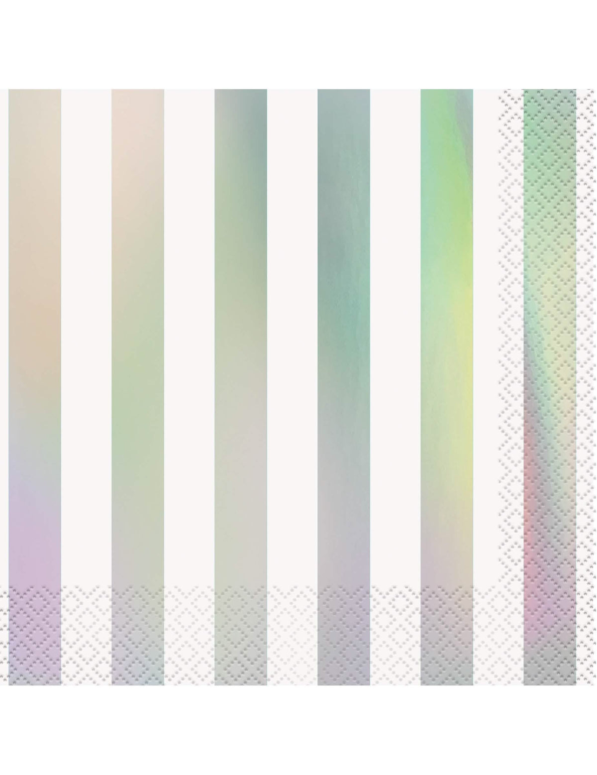 papirnati prtički z belimi in iridescentnimi črtami za zabavo