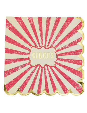 16 serviettes en papier cirque vintage 33 x 33 cm 3 plis