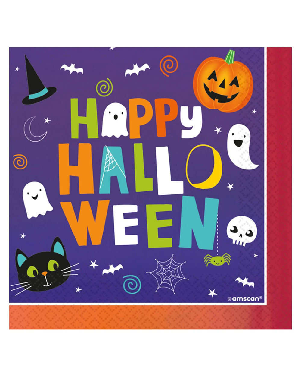 papirnati prtički halloween Friends za zabavo, vijolični z motivi buča in duh