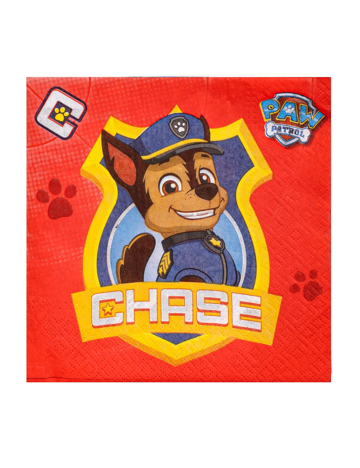 papirnati prtički Paw Patrol Chase za otrok rdeči