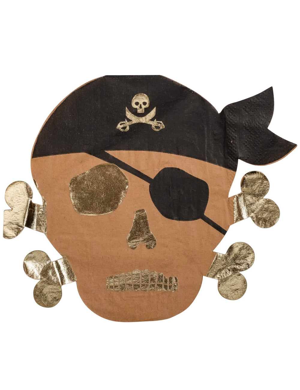papirnati prtički s piratsko glavo za zabavo, kraft in pozlata