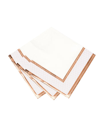 16 papirnatih prtičkov iz porcelana v roza zlati barvi, 33 x 33 cm z baročnimi motivi