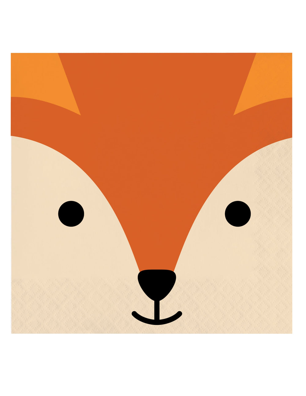 16 serviettes en papier tête de renard pour anniversaire orange et beige