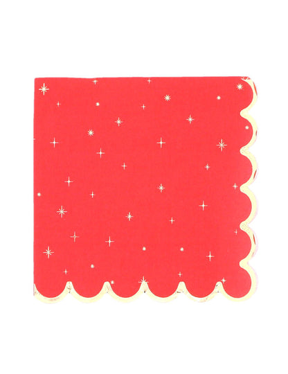 16 serviettes L'Intemporel rouge et or 33 x 33 cm