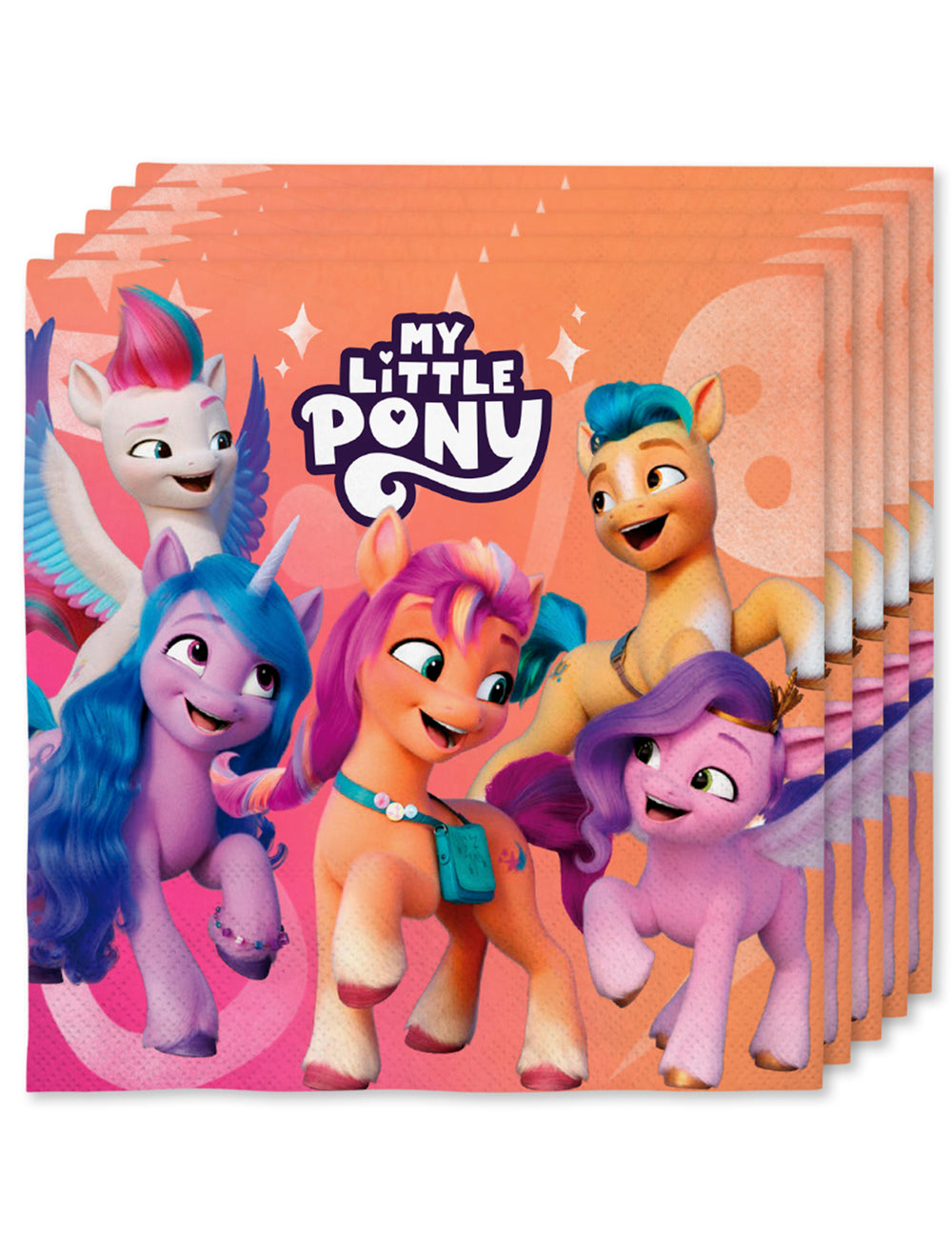 Serviettes My Little Pony pour enfant orange et rose