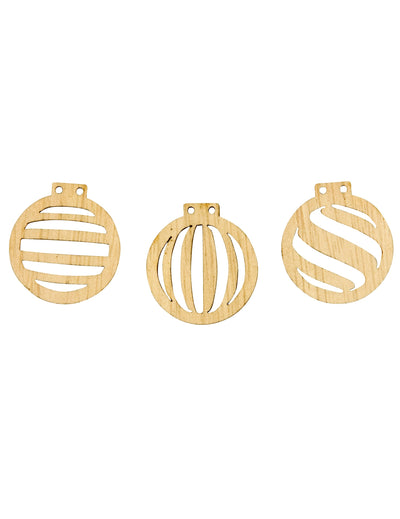 Confettis boules de Noël pour décoration de table en bois ajouré