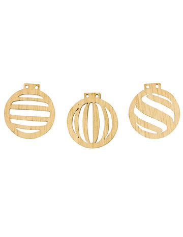 18 lesenih konfetov za izrez božičnih kroglic 2,5 x 2,3 cm za okrasitev mize