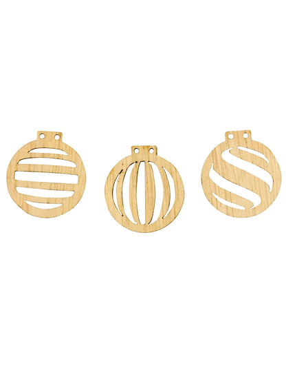 18 lesenih konfetov za izrez božičnih kroglic 2,5 x 2,3 cm za okrasitev mize