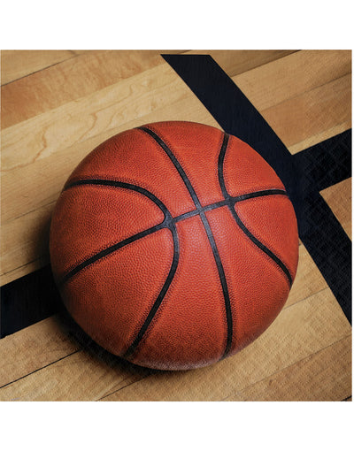 Serviettes en papier ballon de basket pour anniversaire sportif orange et noir