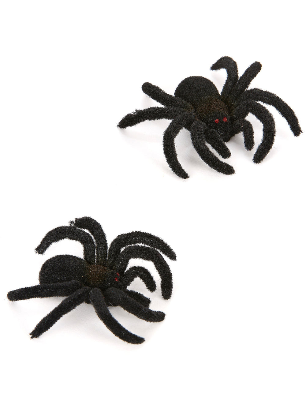 Araignées Halloween pour décoration noires poilues aux yeux rouges