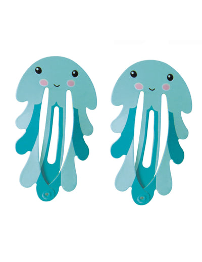 Barettes Pieuvres pour enfant bleues