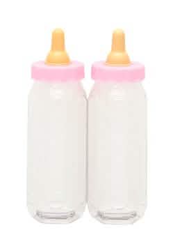 2 plastični steklenički za bonbone za dojenčka za dekle v roza barvi