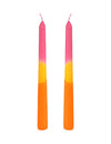 2 tribarvni sveči v obliki bakel 2 x 25 cm