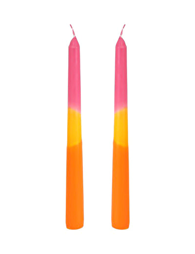 2 tribarvni sveči v obliki bakel 2 x 25 cm