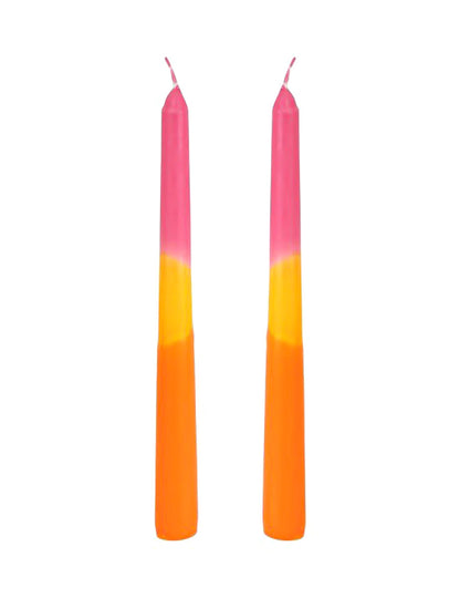 2 tribarvni sveči v obliki bakel 2 x 25 cm