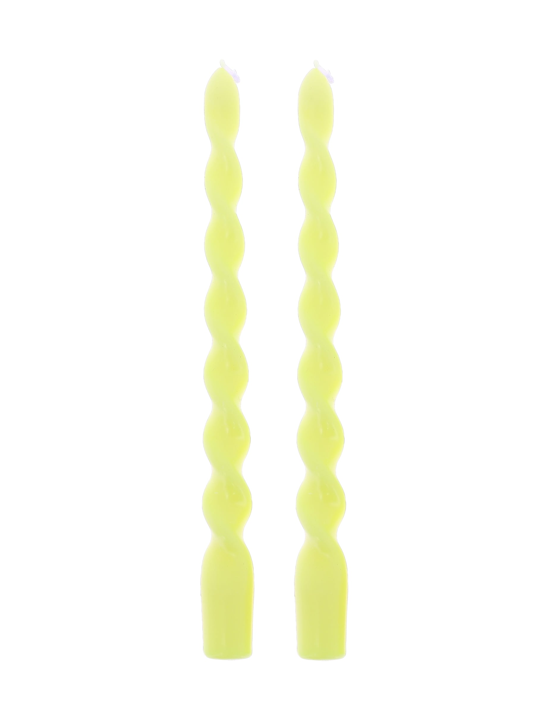 Bougies chandelles torsadées jaune