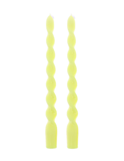 2 rumeni spiralni sveči 25 cm