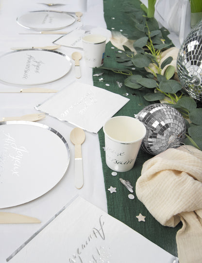 2 srebrni disko krogli 10 cm