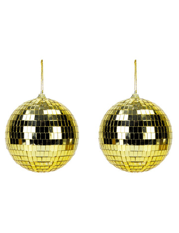 2 zlati disko krogli 10 cm