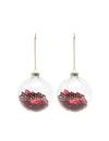 Boules en verre avec paillettes rouges pour sapin de noël