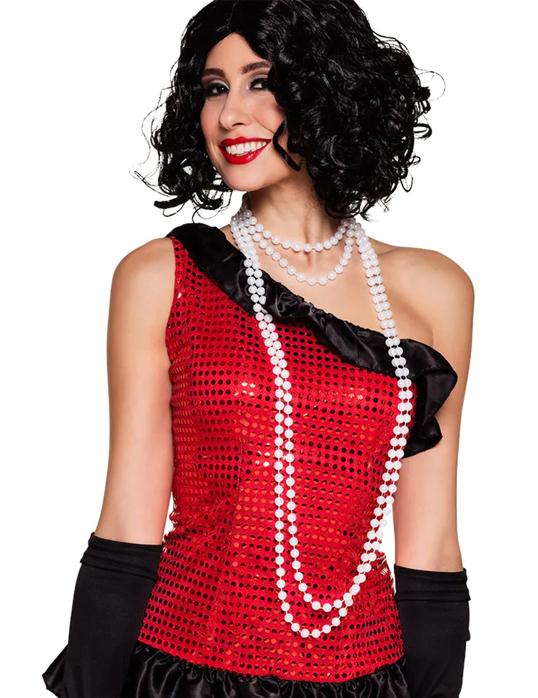 Colliers de perles Charleston pour femme blanches lot de 2