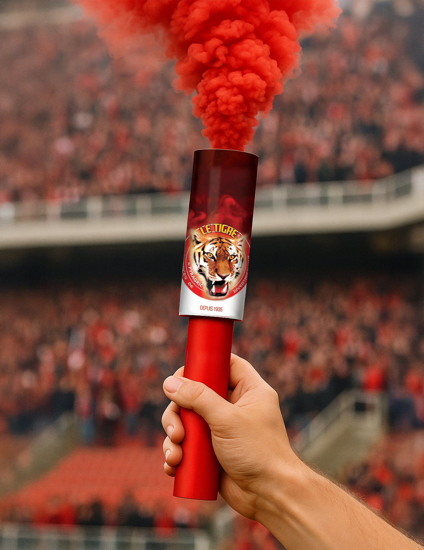 2 rdeči ročni dimni bombi, 45 sekund