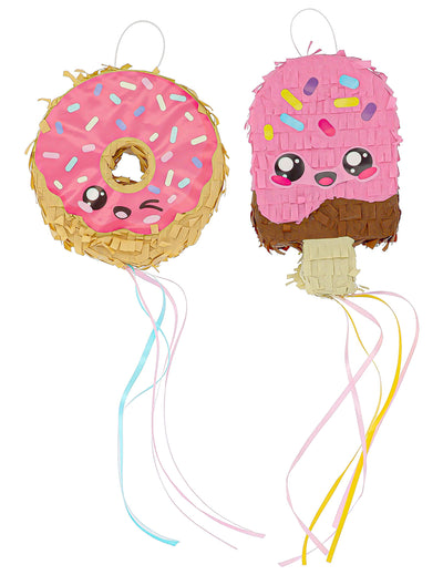 2 mini pinjati Kawaii Party: krof in sladoled