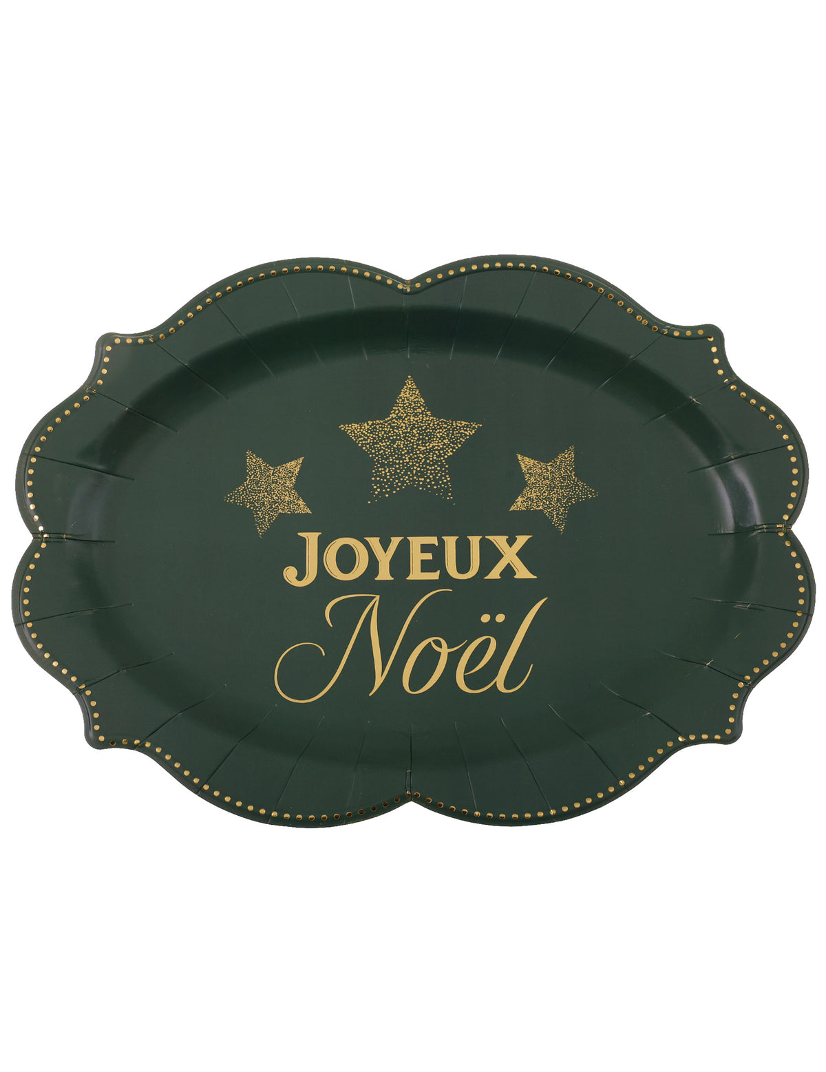 2 plateaux Noël Étincelant vert sapin 36 x 26 cm