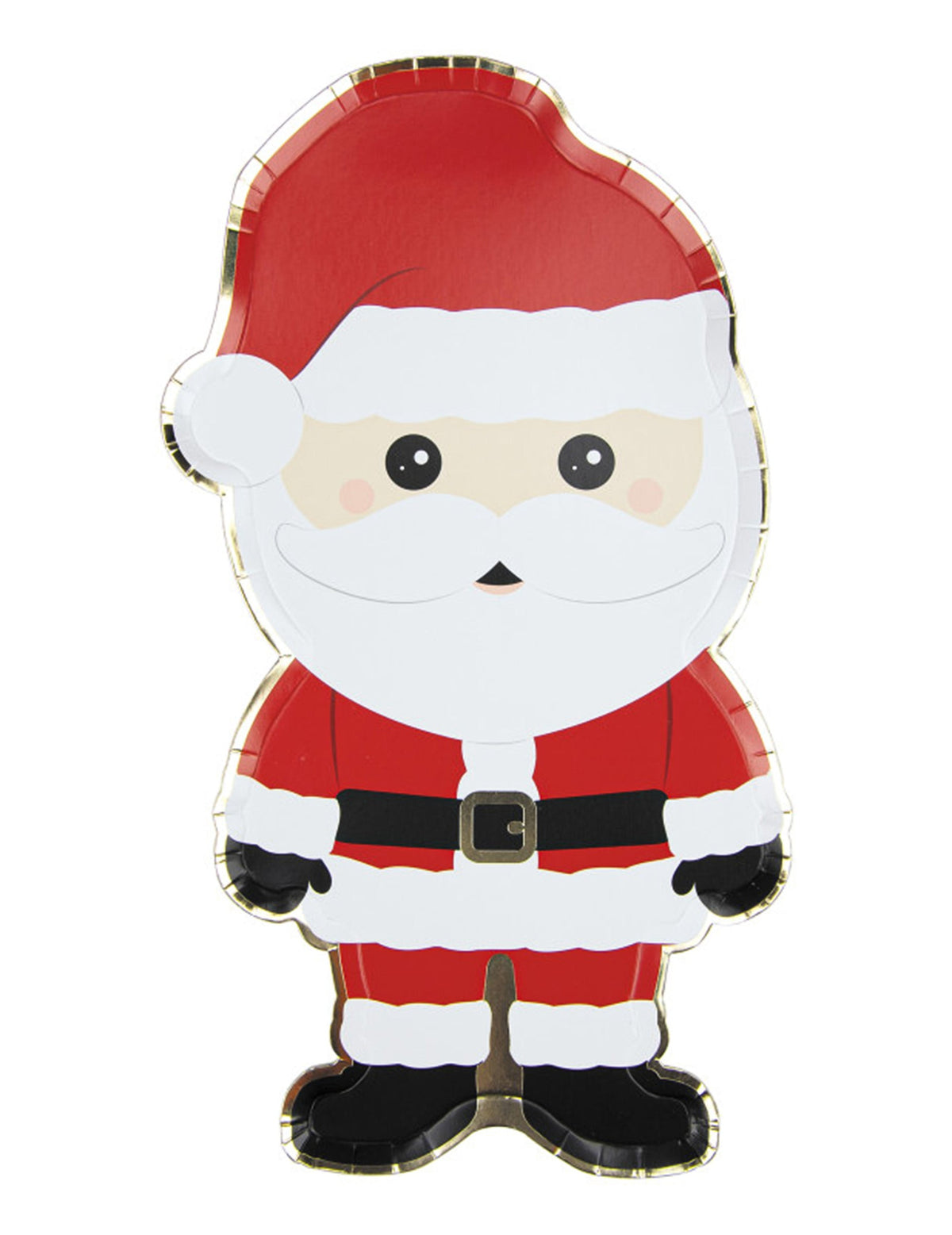 Plateau Père Noël pour fête rouge et blanc en carton rigide