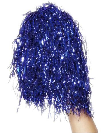 2 kovinsko modri pompomi