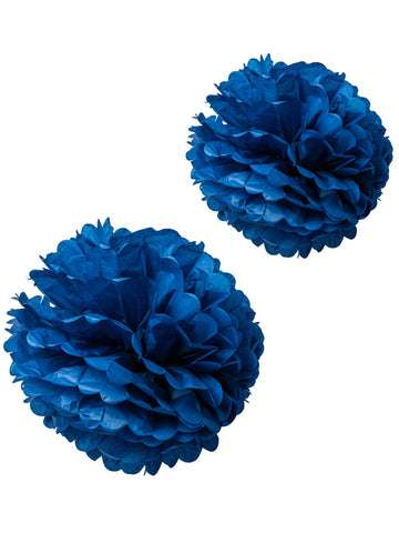2 pompona iz svilenega papirja v mornarsko modri barvi 40 in 50 cm viseča dekoracija 