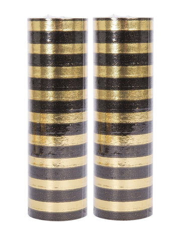 2 zvitka črno-zlatih serpentinskih trakov po 4 m 
