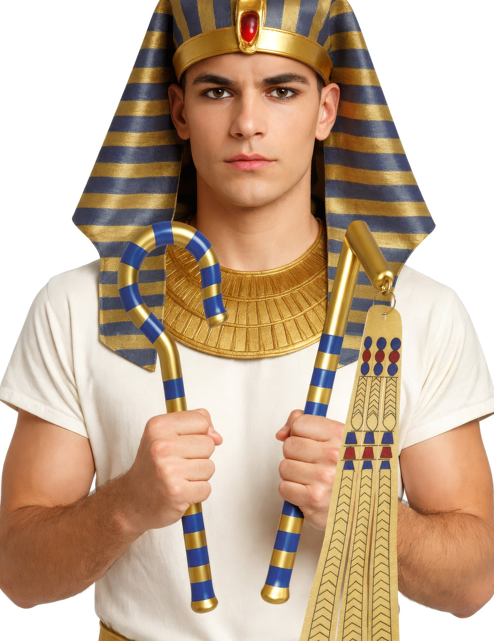 Gros plan sur les détails des sceptres de pharaon égyptien