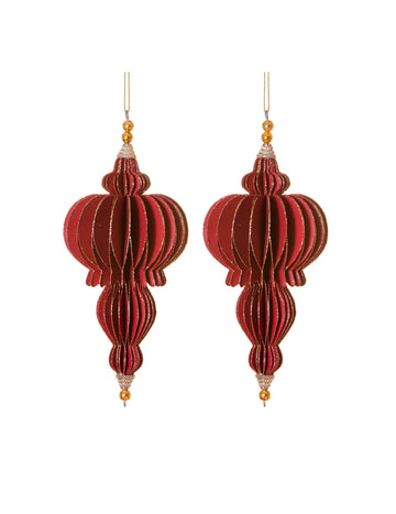 2 Rdeča origami suspenzije 13 cm