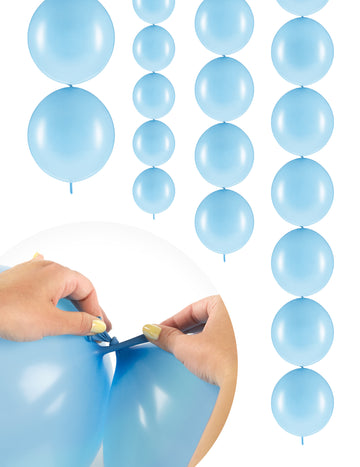 20 pastelno modrih napihljivih balonov za povezovanje 28 cm