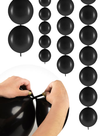 20 črnih napihljivih balonov za povezovanje 28 cm