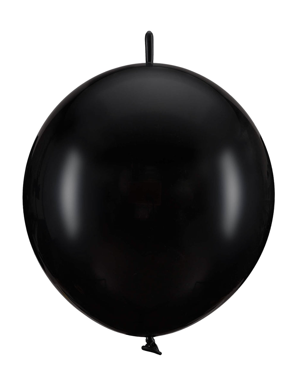 Gros plan du ballon à relier pour décoration de fête noir