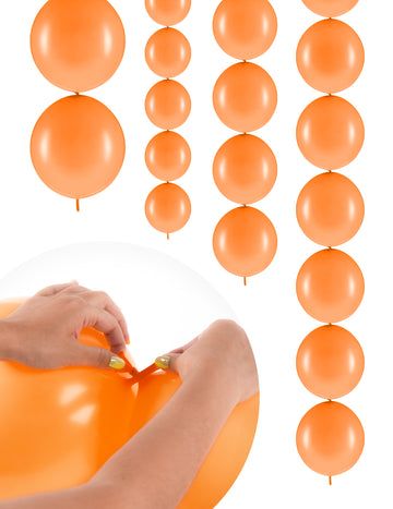20 Ballons gonflables orange à relier 28 cm