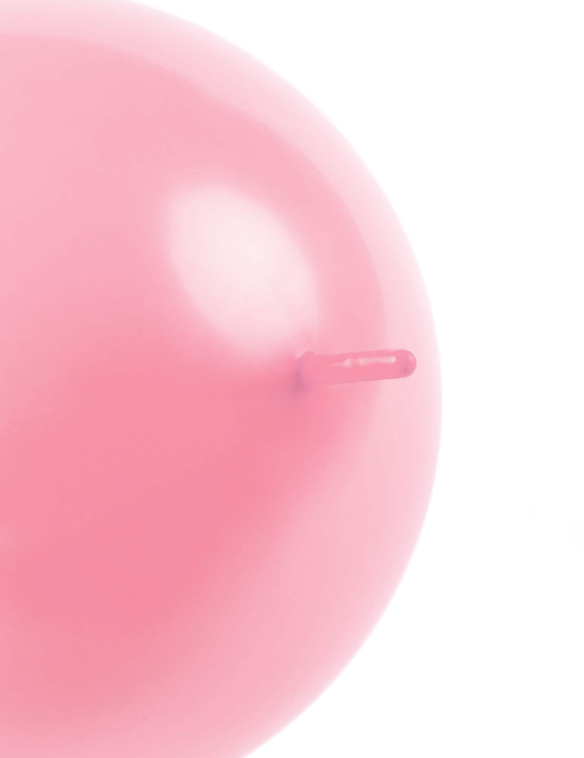 Détail de l'embout de liaison des Ballons à relier rose pastel