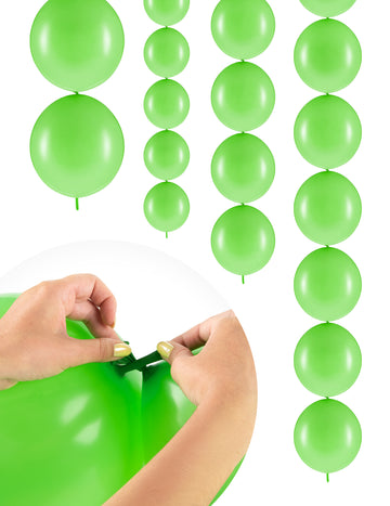 20 svetlo zelenih napihljivih balonov za povezovanje 28 cm